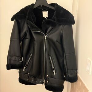 Avec Les Filles Vegan Leather Moto Jacket